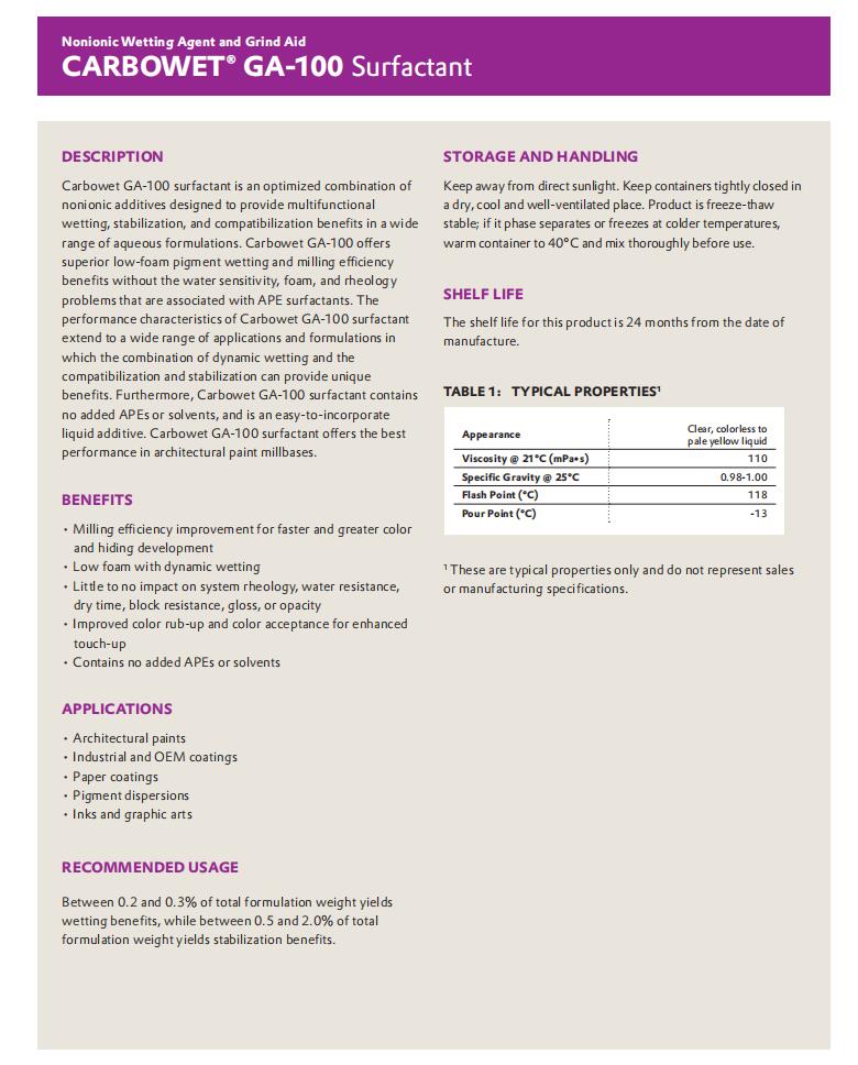 Carbowet GA-100表面活性剂(图1)